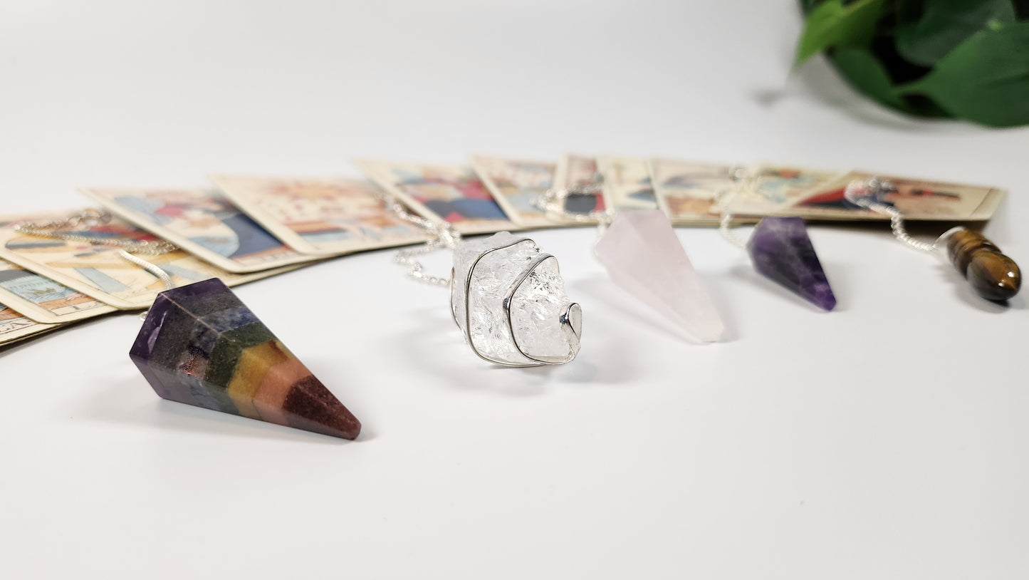 Pendule Brute Christal de Roche